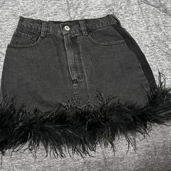 Mini Black Denim Skirt 
