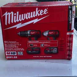 Milwaukee M18 Compact 2-Tool Combo Kit (Drill & Impact) – Brand New in Box