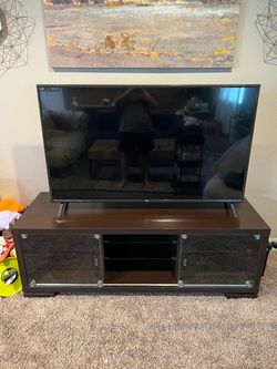 Laurier 60” TV Stand / Entertainment Center – Glass Doors & Shelves