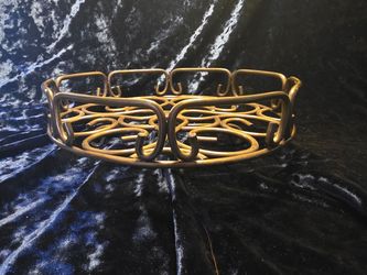 Princess House Lazy Susan Gold-Tone Metal Scrollwork Rotating Stand
