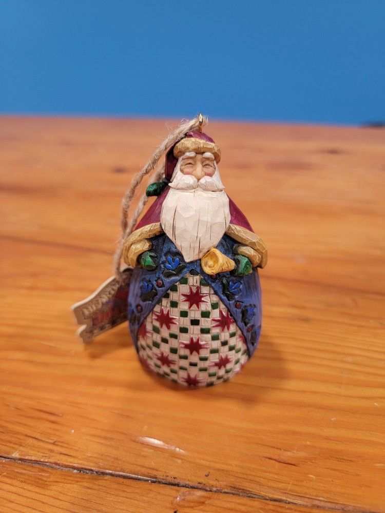 Jim Shore 2002 Santa with Bell Orament - 3.75" Tall, Heartwood Creek, Christmas