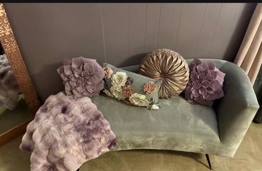 Small Velvet Loveseat Sofa with Black Legs