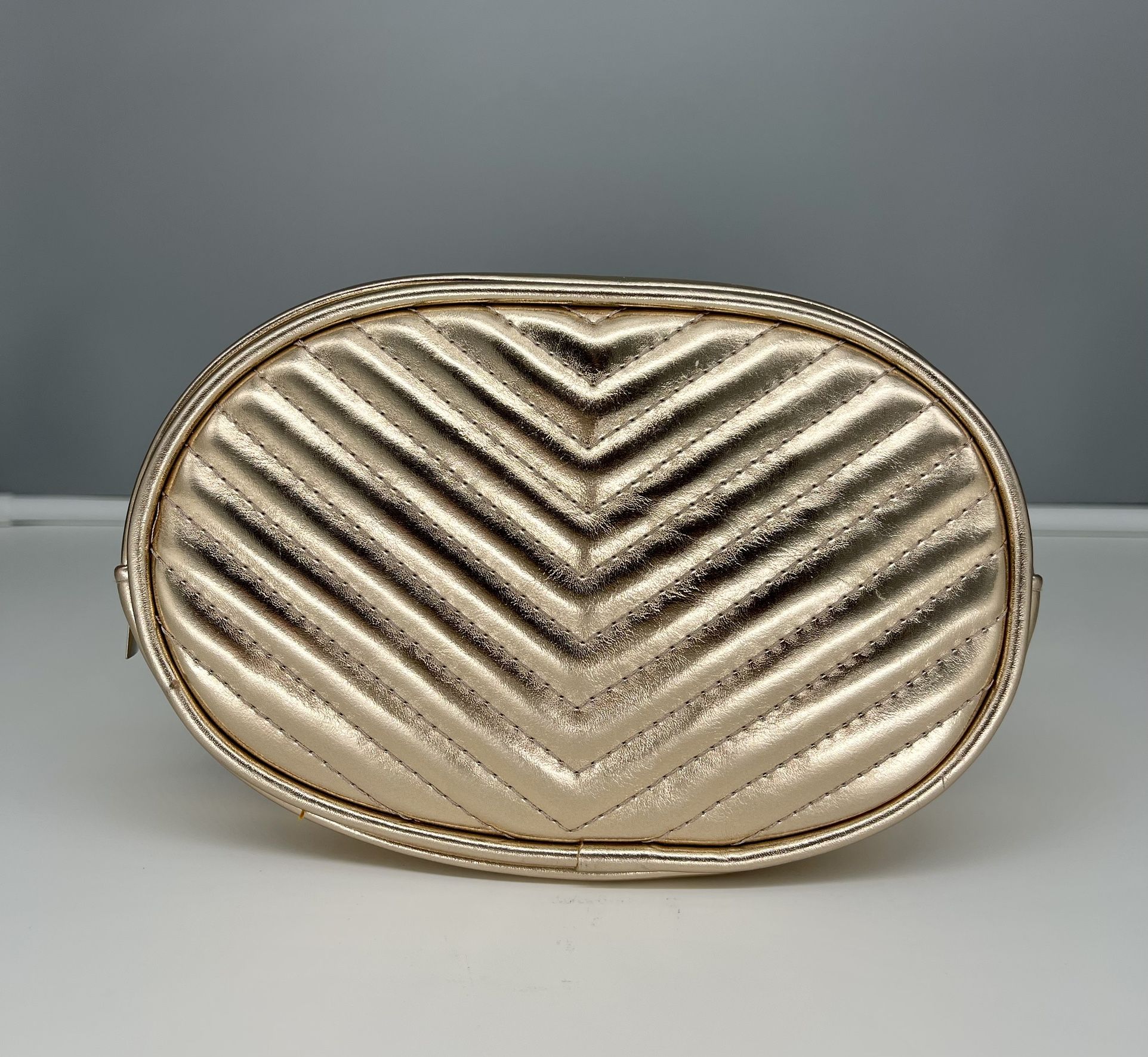 No Bo - Women’s Rose Gold Metallic Belted Fannypack Bag Size S/M NWT