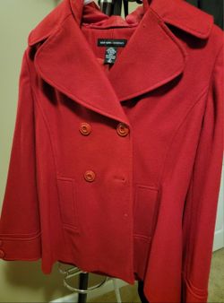Womens Red Peacoat