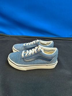 VANS Blue Toddler Threaded Denim Skate Shoes (Size 11.5)