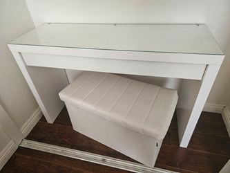 Ikea Micke Desk & Foldable Storage Trunk