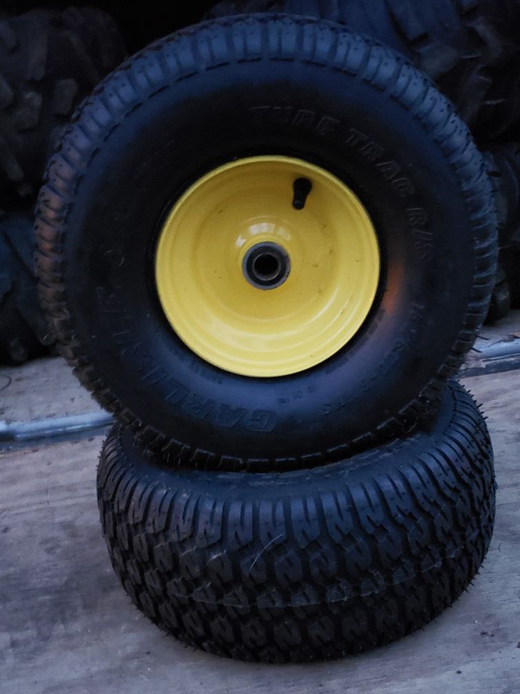 New JOHN DEERE wheel with Carlisle 15x6.00-6 Turf Trac / Turf Saver lawn mower tire