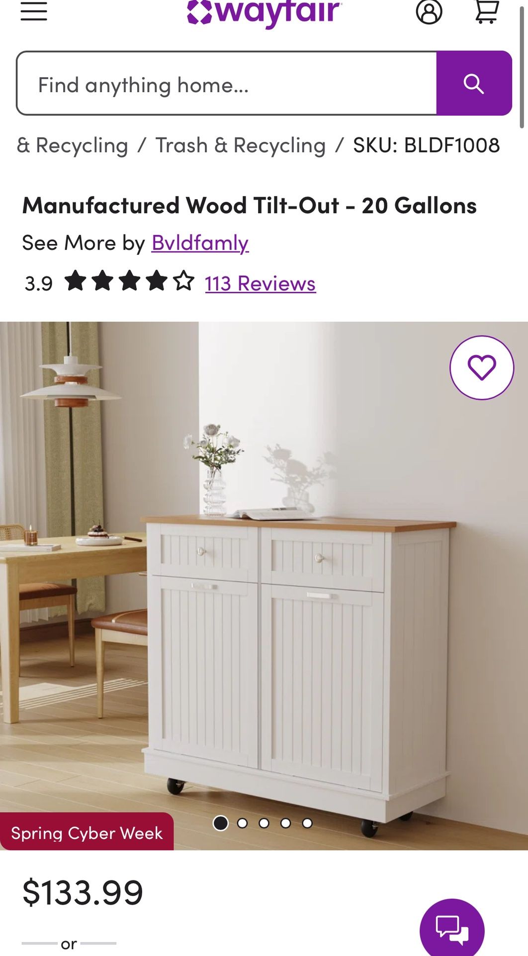 New In box tilt Out Garbage