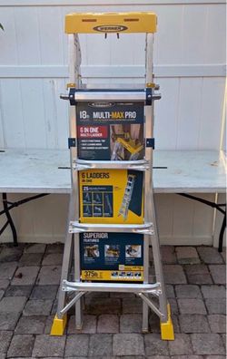 18 ft. Reach Aluminum 6-in-1 Multi Position Ladder with 375 lb. Load Capacity Type IAA Duty Rating