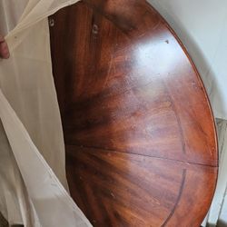 Heavy Oak Wood Round Table 