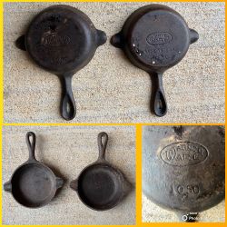 Vintage Wagner Ware 1050 Mini Skillet Ashtray, Spoon Rest, Wall Decor—$15 EACH