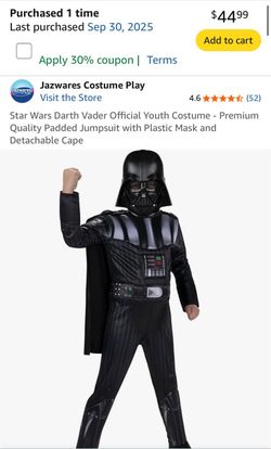 Darth Vader Youth Costume – Premium Quality