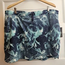 NWT SLAZENGER Golf Skort in Vapor Print Fabric Drawstring and Pockets XXL