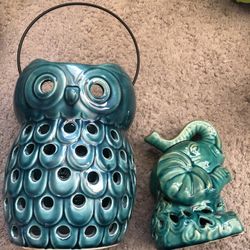 Owl And Elephant Things ( Candle Holders I Think)