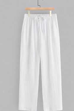 White Pleated Wide Leg Pants Size XXL