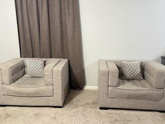 Modern Box Accent Chairs (Set of 2)