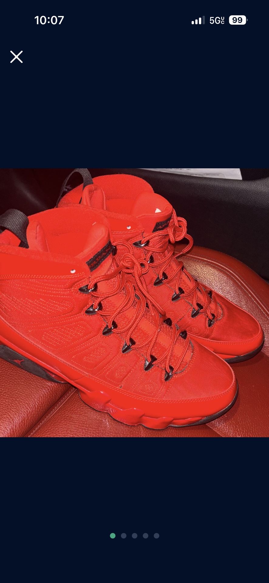 JORDAN 9 RETRO (CHILE RED) Size 10.5