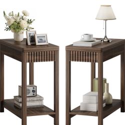 modern fluted end table side table