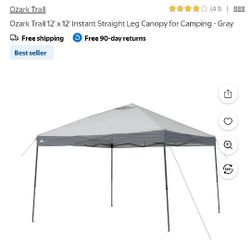 Canopy 12X12 Ozark Trail With Roof Vents 115" Inside Height 