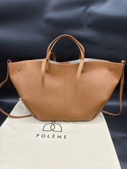 Polene Cyme Camel Textured Leather Tote Bag