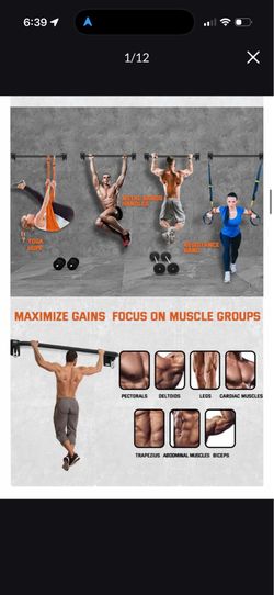 New 36" Heavy Duty Pull Up Bar Wall Mounted