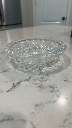 Clear Cut Glass Ashtray