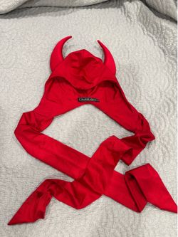 Vintage Red Devil Bonnet Hood Costume