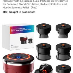 UBALANCE Smart Cupping Therapy Set - Cellulite Massager with 6 Massage Cups, Portable Electric Device for Enhanced Blood Circulation, Reduced Cellulit