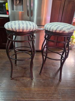2 used metal high (tall bar) stools  34 inches