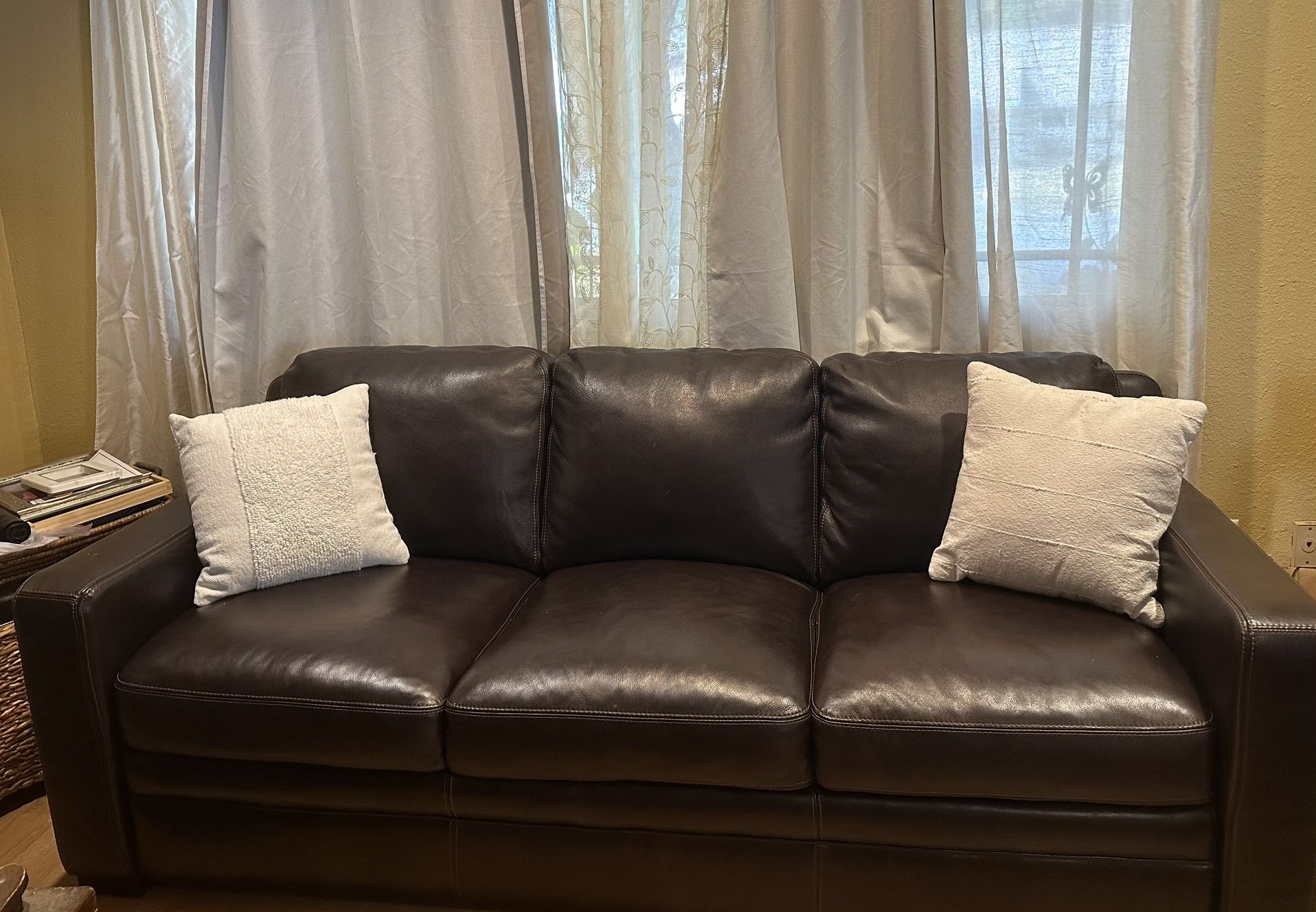 Vegan Leather Sofa Like New