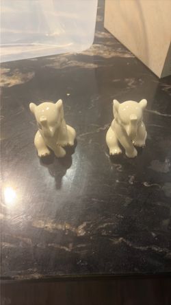 Ceramic Elephant Figurines, bowl and vase