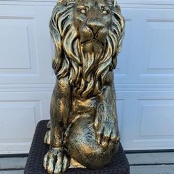 3 Foot Tall Golden  Lion Statue