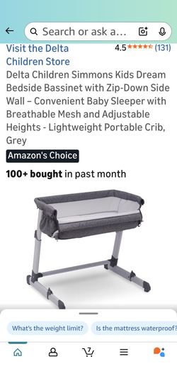 Side Bed Baby Bassinet 