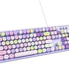 Computer Keyboard Wired, Plug and Play USB Retro Round Typewriter Keyb