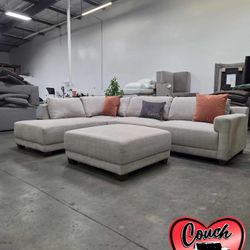 Sectional Couch With Ottoman- Free Delivery‼️