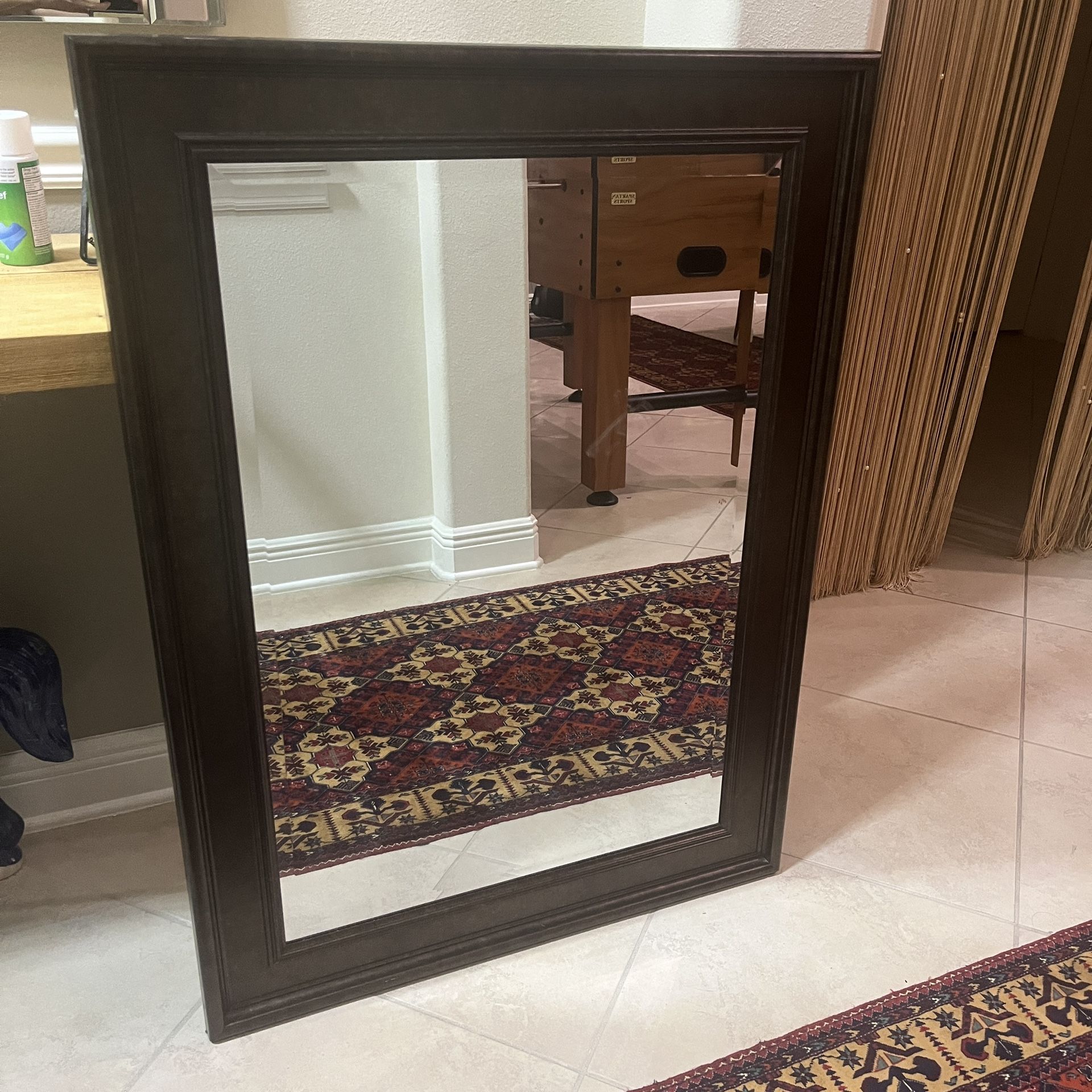 Big Mirror with Wood Frame