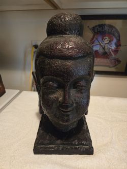 Amazing Large Thai Buddha Cast Resin Bust