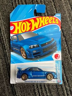 Hot Wheels Blue Nissan Skyline GT-R R34 | Brand New | J-Imports