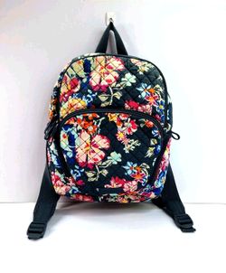 Vera Bradley Iconic Pretty Posies Floral Cotton Campus Backpack Cottagecore