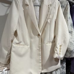 Women Suit Cream White,coat