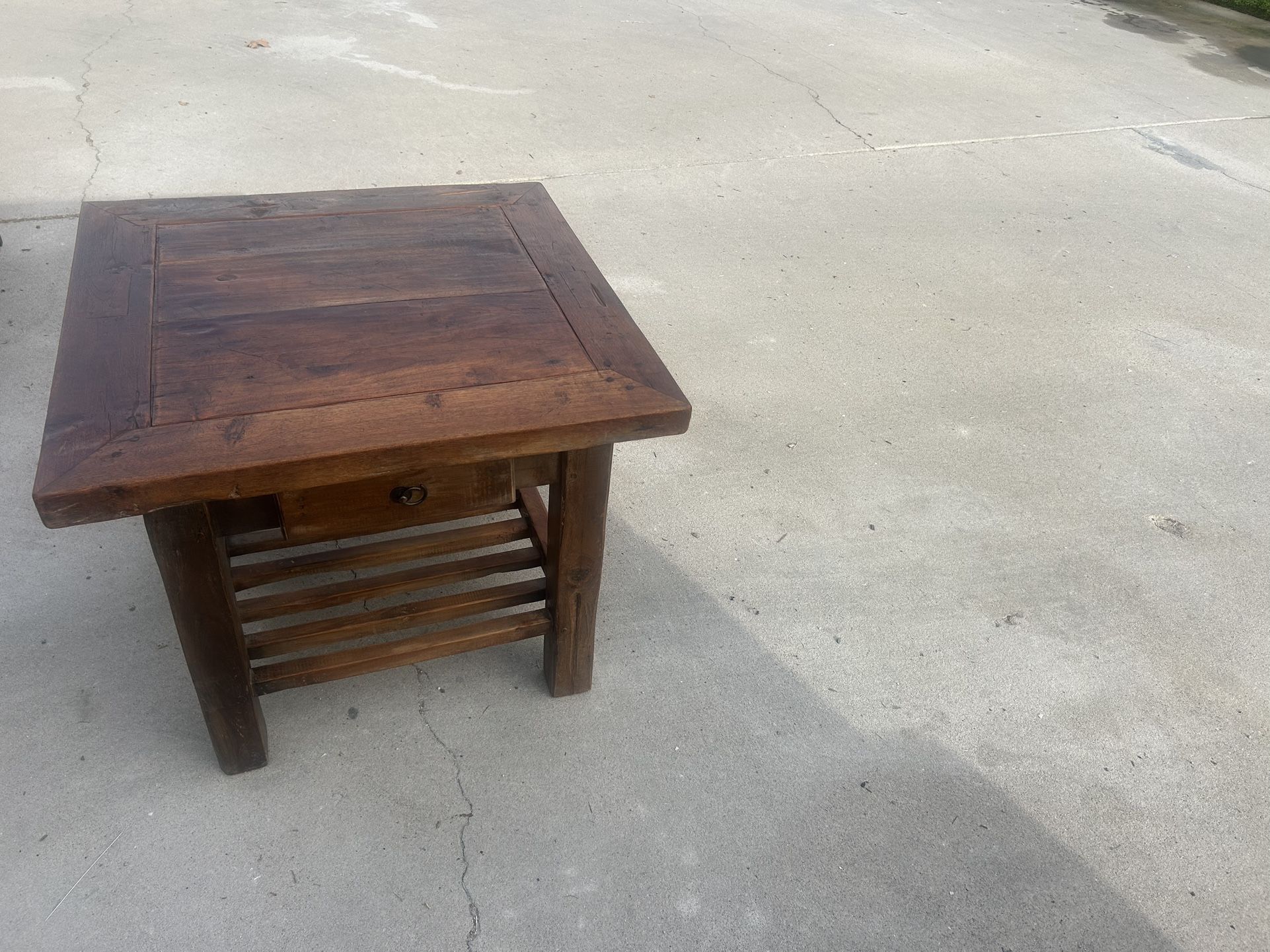 Antique End Table With Drawer