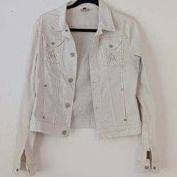 7 For All Mankind Denim Jacket , Off-White, Size M