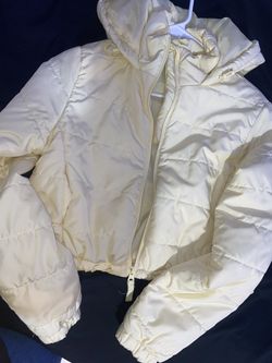 Girls Yellow Puffer With Hood 