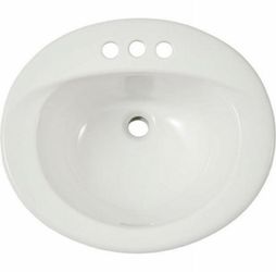 TOTO Cotton White Oval Drop-In Bathroom Sink – LT501.8#01 – New in Box