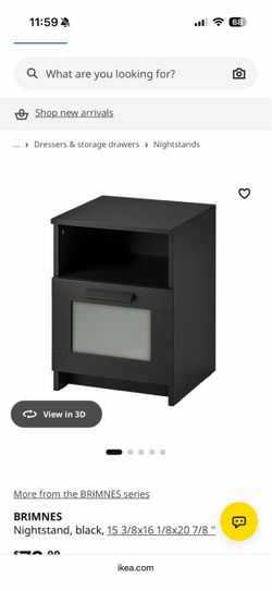 Black IKEA BRIMNES nightstand (one for $15 or two for $20)