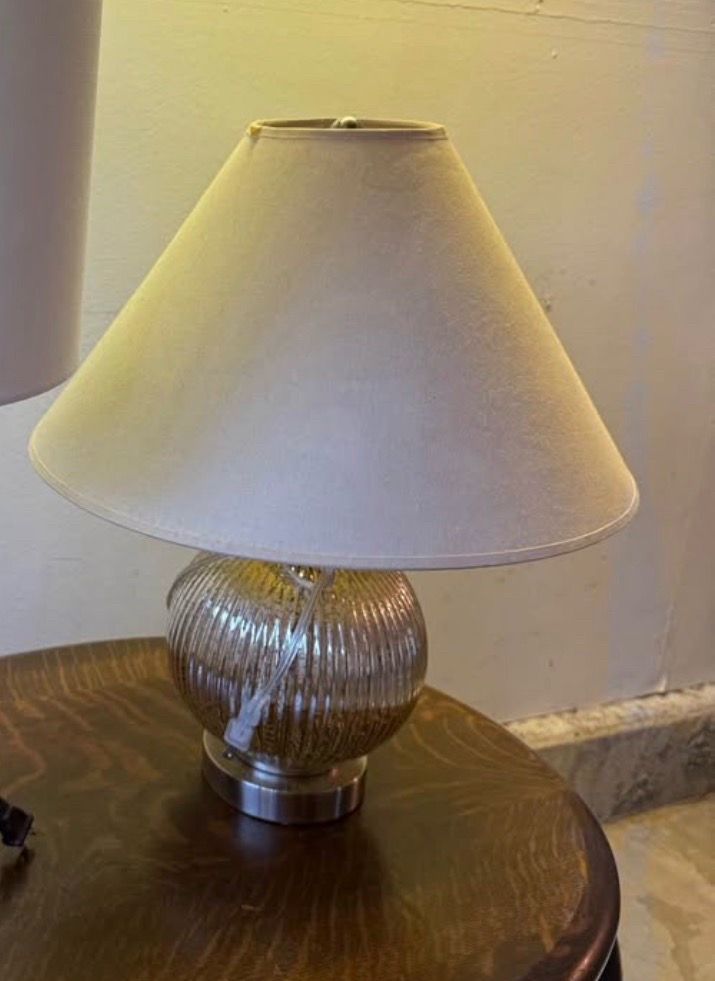 Stylish Mercury Glass Table Lamp with Built-In USB Port