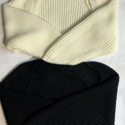 Shein Ribbed Knit Sleeve Crop Cardigans