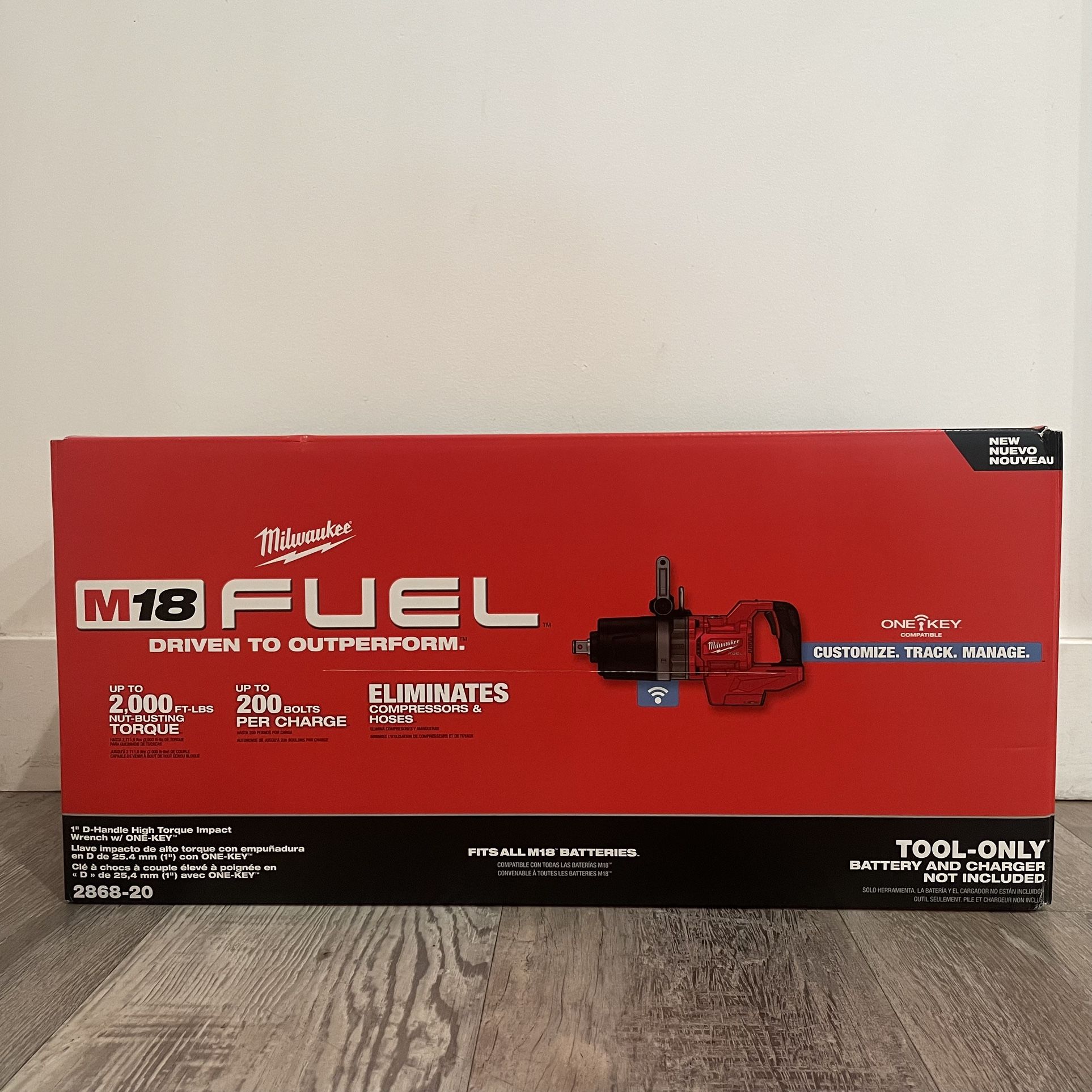 Milwaukee 1” D Handle Impact Wrench NEW High Torque 2868-20