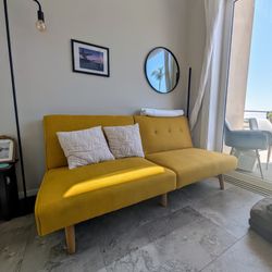 Mustard yellow couch