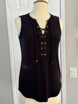 White House Black Market tie front sleeveless top